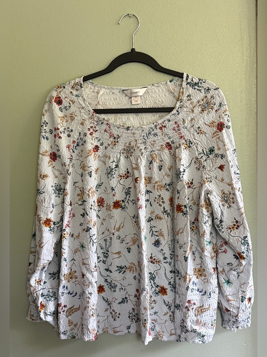 CJ Banks Tops - CJ Banks Floral Cottagecore Long Sleeve Blouse Women's Size 2X